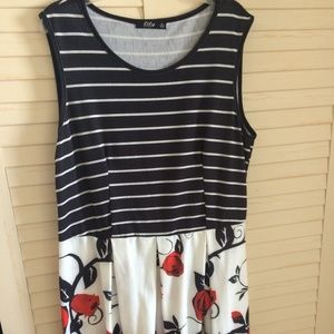 Striped/ Floral Dress